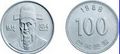 100won coin. Think of this as roughly 10 American cents.